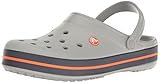 Crocs Unisex Crocband Clog, Light Grey/Navy, 13 US