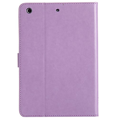 iPad Mini 2 Mini 3 Case, LittleMax(TM) Lightweight PU Leather Flip Stand Embossed Cat & Tree Case Smart Cover with Auto Wake/Sleep for Apple iPad Mini 3/2/1 [One Free Stylus Pen]-#2 Purple - Thumbnail 3
