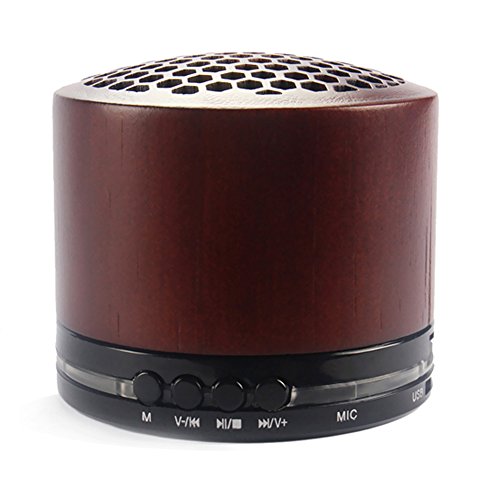 Wireless Bluetooth Speaker, Handsfree Speakerphone with Bamboo Green Health Built-in Mic 3.5mm Audio Subwoofer Bass for iPhone 6S Samsung Smartphone and All Bluetooth Player Mp3/4 (Brown)