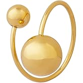 OIDIMS Fashion Ball Statement Ring for Women Stainless Steel Round Balls Open Wrap Finger Rings Adjustable Comfort Fit Geometric Unique Christmas Birthday Party Jewelry Gift High Polish Jewelry
