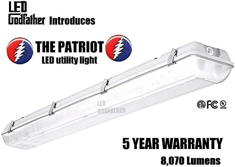 LED Utility Shop Light Garage Light 4' Ft. 66-Watts Instant On 8,070 Lumens. Daylight White 5000K. by PrimeLights