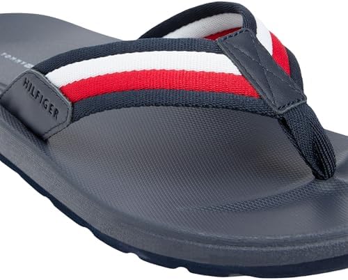 Tongs moulées Hilfiger Rwb Beach Sandal FM0FM05803 pour homme, bleu (Rwb), pointure 10