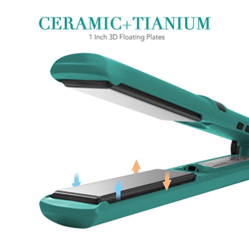 Hair Straightener, Entil Flat Iron with 1 inch Ionic Ceramic Titanium Plates, Professional Salon Tool, Dual Voltage, Digital Controls for Women with Curly Long Short Thick Fine Thin Wavy Hair Travel