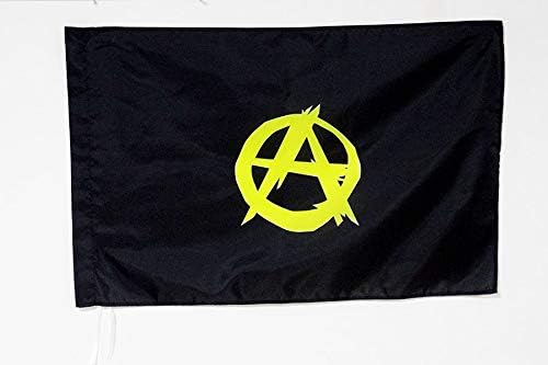 AZ FLAG, Anarchism Yellow star Flag, 2x3 Ft, anarchist Banner with Sleeve, 100% Polyester, Fade Resistant, Vivid Colors