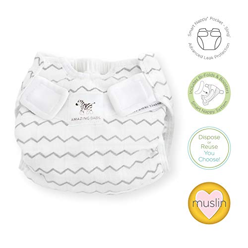 SmartNappy Cotton Muslin by Amazing Baby, NextGen Hybrid Cloth Diaper