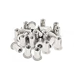 Saim Carbon Steel M6 Threaded Flat Head Insert Rivet Nut 6mm (25 Pcs)