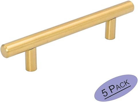 Oro cálido ® t – Tirador de mueble asas latón dorado Hohle Acero