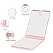 Bukm Magnifying Makeup Mirror Ultra-thin Led Lighted Compact Travel Makeup Mirror, Portable Folding Cosmetic Mirror 8 Bright LED Lights Adjustable Brightness Magnification Vanity Mirrors (Pink)