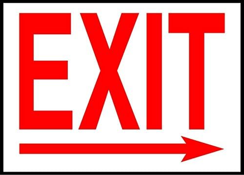 Personalized Metal Signs Exit Right Arrow Emergency Exit OSHA / ANSI Aluminum METAL Sign 8 X 12 Inch