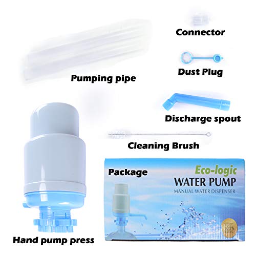 Water Bottles Pump Blue Gray Thickened Manual Hand Pressure Drinking Fountain Pressure Pump Water Press Pump with an Extra Short Tube and a Sanitary Cap Fits Most 2-6 Gallon Water Coolers - Thumbnail 6