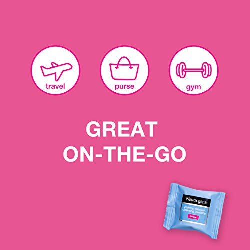 NEUTROGENA MAKEUP REMOVER WIPES, DAILY SINGLE FACE CLEANSING TOWELETTES, MAKEUP REMOVING CLEANSING WIPES REMOVES DIRT & OIL, ALCOHOL-FREE FACE TOWELETTES, 20 CT