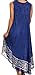 Sakkas 15009 - Alexis Embroidered Long Sleeveless Floral Caftan Dress / Cover Up - Royal Blue - OS