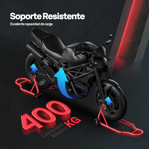 SPECSTAR Motorcycle Stands, 400kg Capacity Front and Rear Wheel Lift with Adjustable Swingarm Coil U+L Heavy Duty Paddock Stand