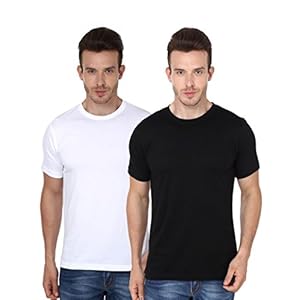 Scott International Men’s Basic Cotton Round Neck Half Sleeve Solid T-Shirts – Pack of 2