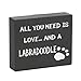JennyGems Labradoodle Mom Gift - All You Need is Love and a Labradoodle Wooden Sign - Funny Labradoodle Owner Decor, Wall Art or Shelf Display, Made in USA