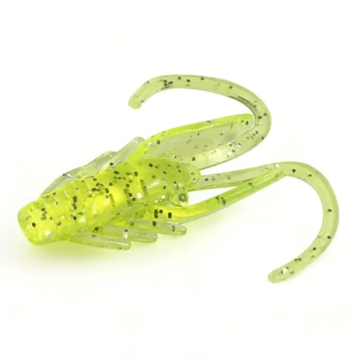 FISHIN ADDICT NANO-CRAY 40mm (1.5'') Crayfish Bug micro fishing lure soft plastic - 10 pack (CHARTREUSE)