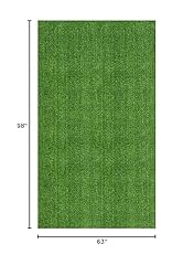 Ottomanson Artificial Grass Turf 5'3" x 8'2" Indoor