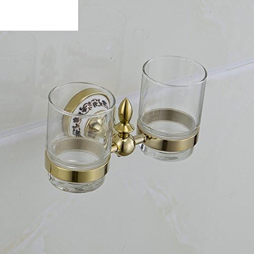 Gold-plated bathroom double Cup holders/gargle cup shelf /gargle cup shelf-A