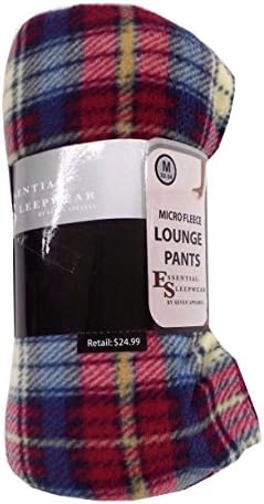 Essential Sleepwear Men Micro Fleece Lounge Pants - Wrapped Pajama Pants (Print 1, M (32-34))