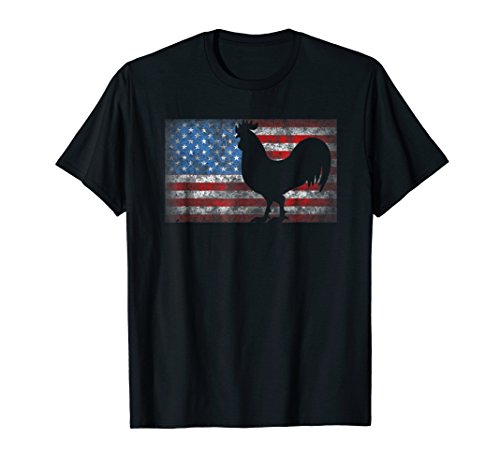 American Flag Rooster Chicken 4th of July Animal Gift T-Shirt