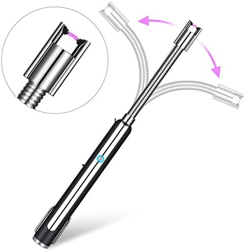 Electric Arc Lighter,2018 New Version Multi-purpose 360° Flexible Long Neck Flameless Windproof Plasma Lighter with Safety Switch &amp; USB Rechargeable,Best for BBQ,Candles,Stove, Fireplace,Camping