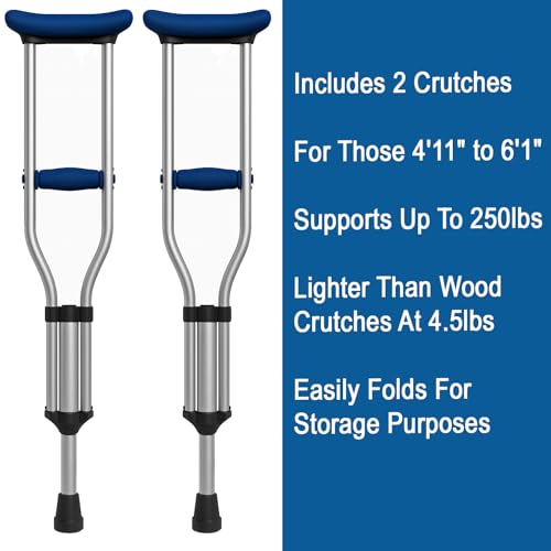 Carex Folding Aluminum Under Arm Crutches for Adults 4'11