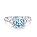 Blue Apple Co. Art Deco Ring 11mm Cushion Cut Halo Cubic Zirconia Split Shank Twisted Infinity Wedding Engagement Rings For Women 925 Sterling Silver Gifts For Her