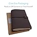 Refillable Leather Travelers Notebook - Standard Size Travel Journal with Lined Insert, 8.5 x 4.5 Inches, Dark Brown