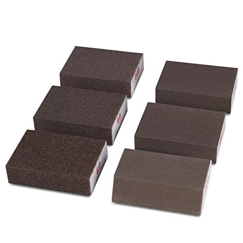 Sanding Sponges 6 Pack by Addicted DEPO - Sanding Block Assortment for Wall - Foam Drywall Sand Blocks - Reusable Sandpaper Sponge Pads for Wood - Fine, Medium & Coarse Grit (60/80/100/150/180/220) - Thumbnail 7