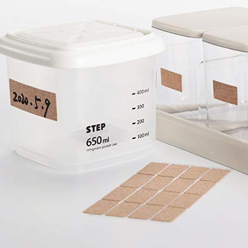 DigitalLife Removable No-Trace Natural Wooden Kraft Stickers - Water-Proof Adhesive Labels for Crafts/Jars, Name/Price Tag [Green, 1.5cmx3cm, 64pcs]