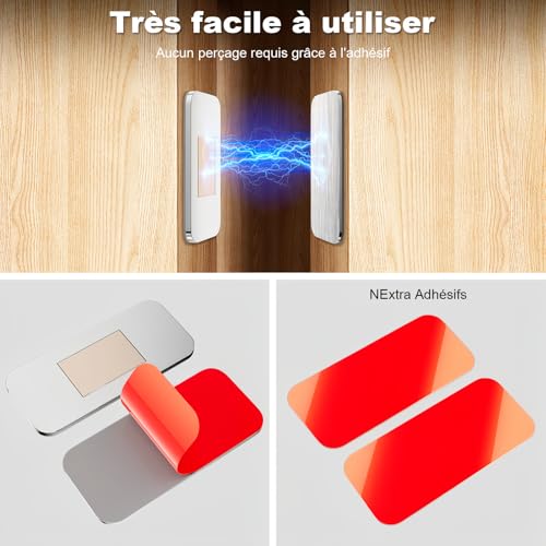 PHIXBEAR 10 Packs Ultra Thin Magnetic Cabinet Door Latch with Adhesive, Stainless Steel Cupboard Door Magnet Drawer Magnet Silent Closing Easy to Install