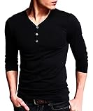 Niceclo Men's Long Sleeve T Shirts Casual Slim Fit Henley Shirt