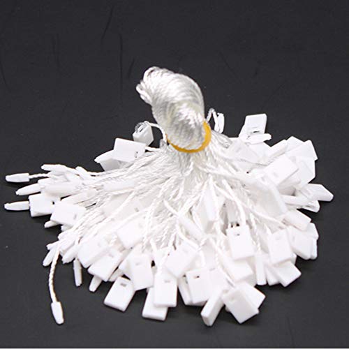 7" 1000 Pcs Hang Tag Nylon White String Snap Lock Pin Loop Fastener Hook Ties White Hang Tag String with Push Locker String Snap Lock White Tag Strings