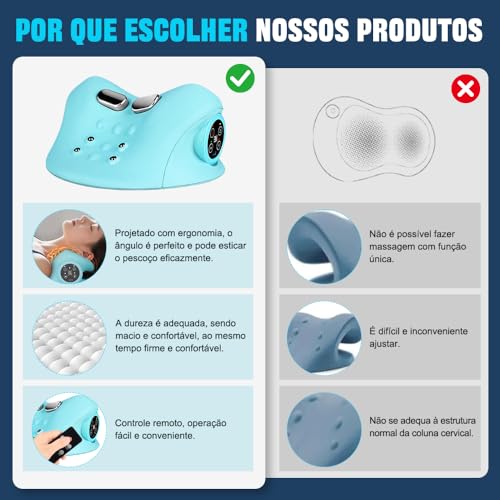 Massageador Pescoço, Almofada Massageadora, Massageador Cervical, Almofada de Massagem, 9 níveis de intensidade de pulso