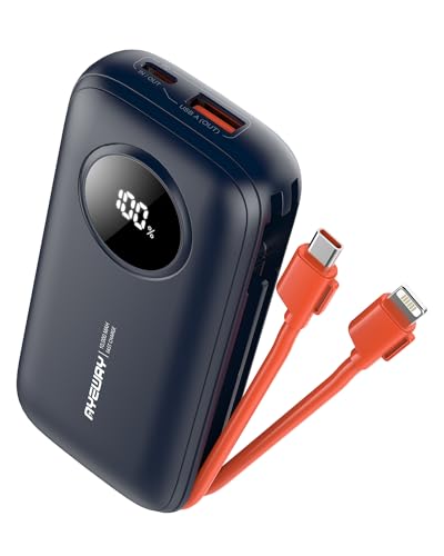 AYEWAY 10000mAh Mini Portable Charger with Built-in