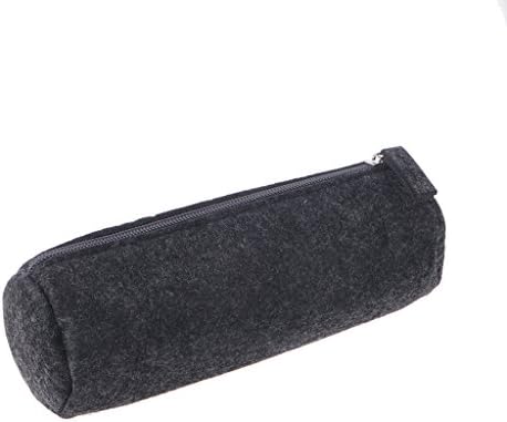 AISme Minimalist Felt Pencil Bag Fabric Pencil Case Pencil Box School Office Supplies (Dark gray Round)