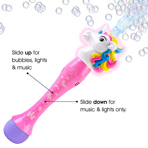 ArtCreativity Light Up Unicorn Bubble Blower Wand, 14 Inch Illuminating