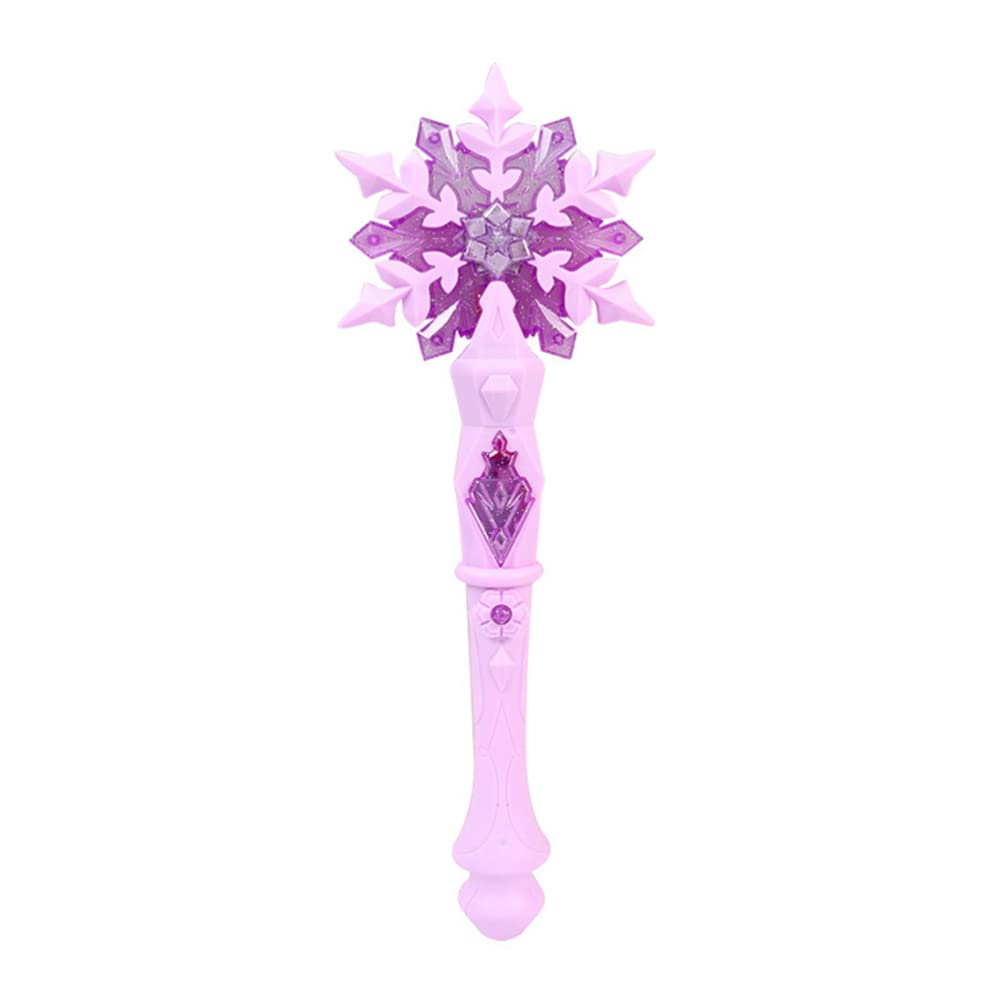 STOBOK Light Up Snowflake Wand with Sound,Musical Glowing FairyToy for Kids Girls Princess Party Favors Christmas Costume Cosplay Accessories Pretend Play Pink