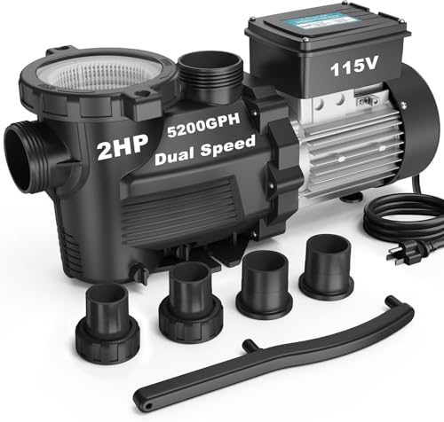 VIDAPOOL In/Above Ground Pool Pump Self Primming High Flow,Matta Black