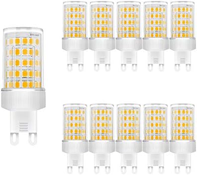 G9 LED Light Bulb, 10W (80W Halogen Equivalent),G9 Bulbs for Home Lighting, SMD 2835 LED Lamps, High Light 800LM, AC220V-240V, Non-Dimmable, LED G9 Warm White 3000K,10-Pack