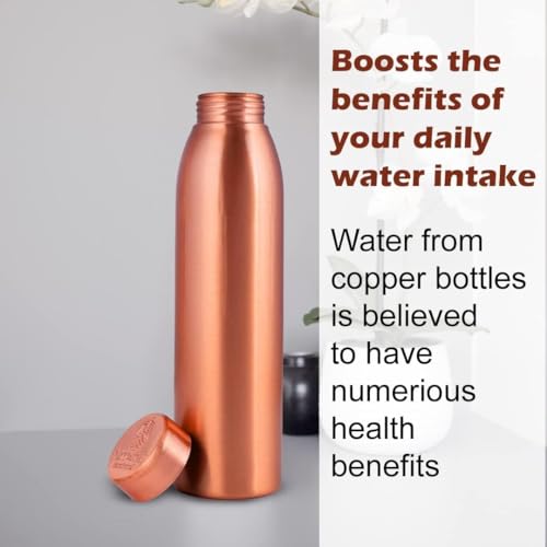 NORMAN JR. Gift Set of 3 Pure Copper Water Bottles (1L), Smooth Finish; Set of Ayurvedic Copper Bottles for Men and Women. Ideal for Father's Day, Mother's Day.
