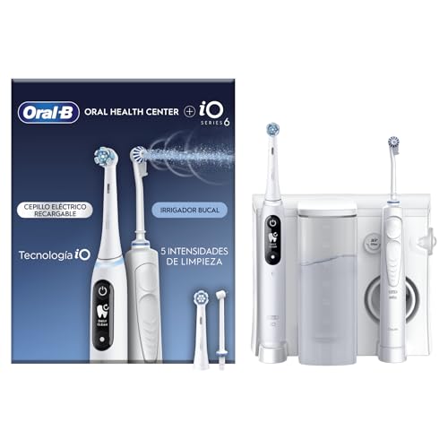 Oral-B Oral Health Center Munddusche mit Oxyjet-Technologie für Zahnreinigung, 2 Ersatzdüsen & iO Series 6 Elektrische Zahnbürste/Electric Toothbrush,