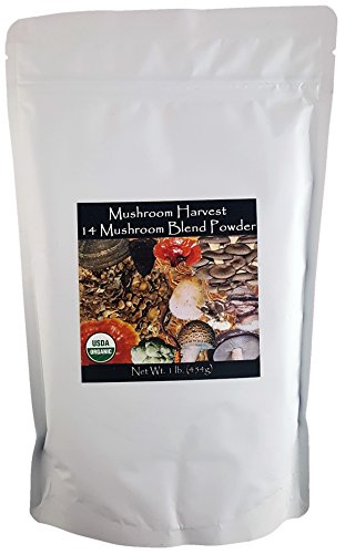 14 Mushroom Blend Powder Certified Organic 1 lb. Bulk