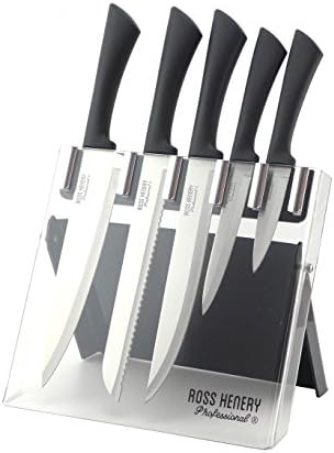 Ross Henery Professional, 5 Piece Kitchen Knife set in Foldable Acrylic Block / Stand