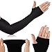 AquaX Mild compression arm sleeves with thumb holes Sports armlet hand cover - 1 pair for UV Protection sun screen cooling cycling basketball running hiking golf volleyball outdoor sports