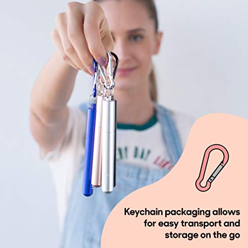 image for FLYBY Portable Reusable Drinking Straws - Collapsible & Foldable - Tel