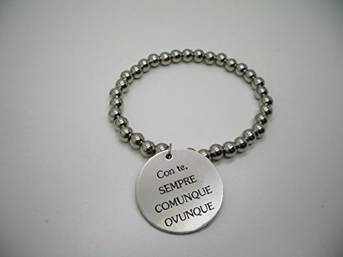 Col Cuore Bracciale Moda Donna In Acciaio Con Frase Con Te Sempre Comunque Ovunque Amazon It Handmade
