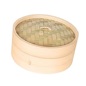 Baoblaze Bamboe Stomer Met Deksel Voor Rijst, Groenten, Vis En Vlees, Veel Maatkeuzes – 15cm
