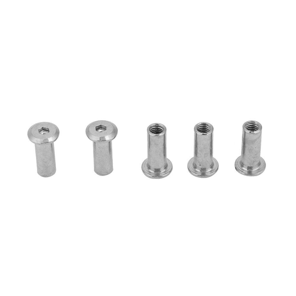 Hilitand M6 Threaded Insert, 30pcs Flat Hex Nuts, Iron Plated Nickel, Fully Threaded, Right Hand, 1.0 mm Pitch, M6*20, Nut Inserts