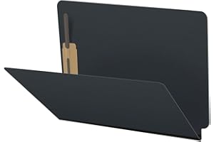 ECOM FOLDERS End Tab Pressboard Folders, Letter Size, 2" exp, Fasteners Pos #1 & #3, Black (Box of 25)